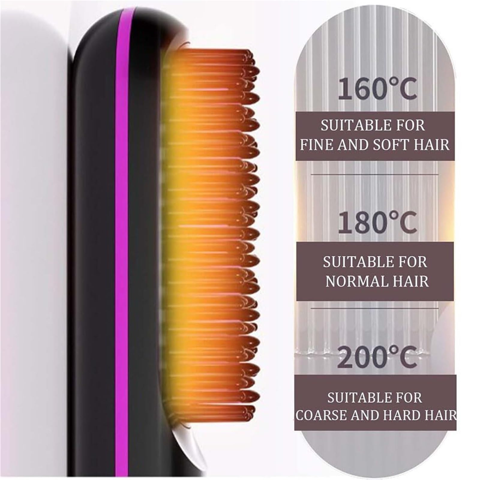 Bellabrush termiczna szczotka bezprzewodowa prostownica do włosów przenośna gorąca szczotka prostownica do włosów przenośna szczotka jonowa Bellabrush Pro do wszystkich rodzajów włosówCzarna
