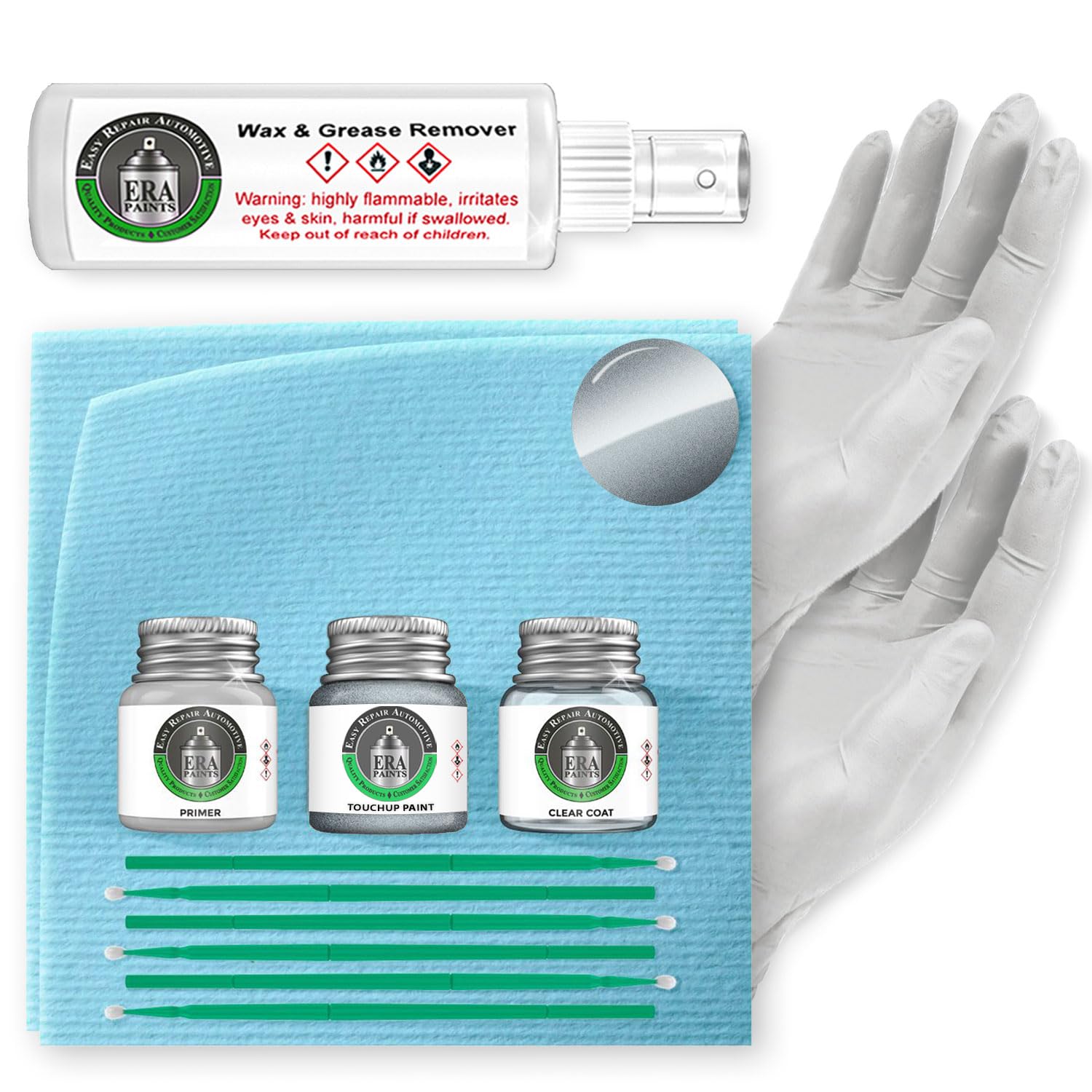 ERA Paints LX7P - Tornado Gray Metallic for AUDI Exact Match Automotive Touch Up Paint Jar - Pro Kit