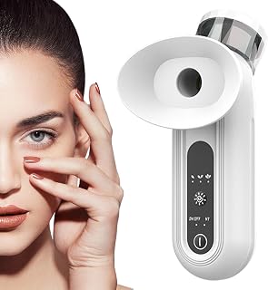 Eye & Face Mister Handheld Facial Steamer Foggy Mist Spray Hot Compress Team Device Against, Facial Soothing Moisturizing Sprayer,Rechargeable,Refresh Eyes, Relieve Fatigue