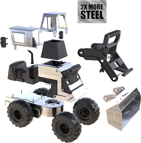 Miniatura 7 de Tonka Cargador frontal retro, edición de coleccionista, fabricado con 2 veces más acero, juguete de construcción para niños, camión de metal, camión