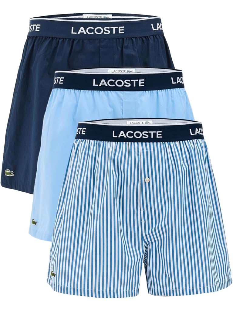 Blue Lacoste 3 Pack Underwear Boxer