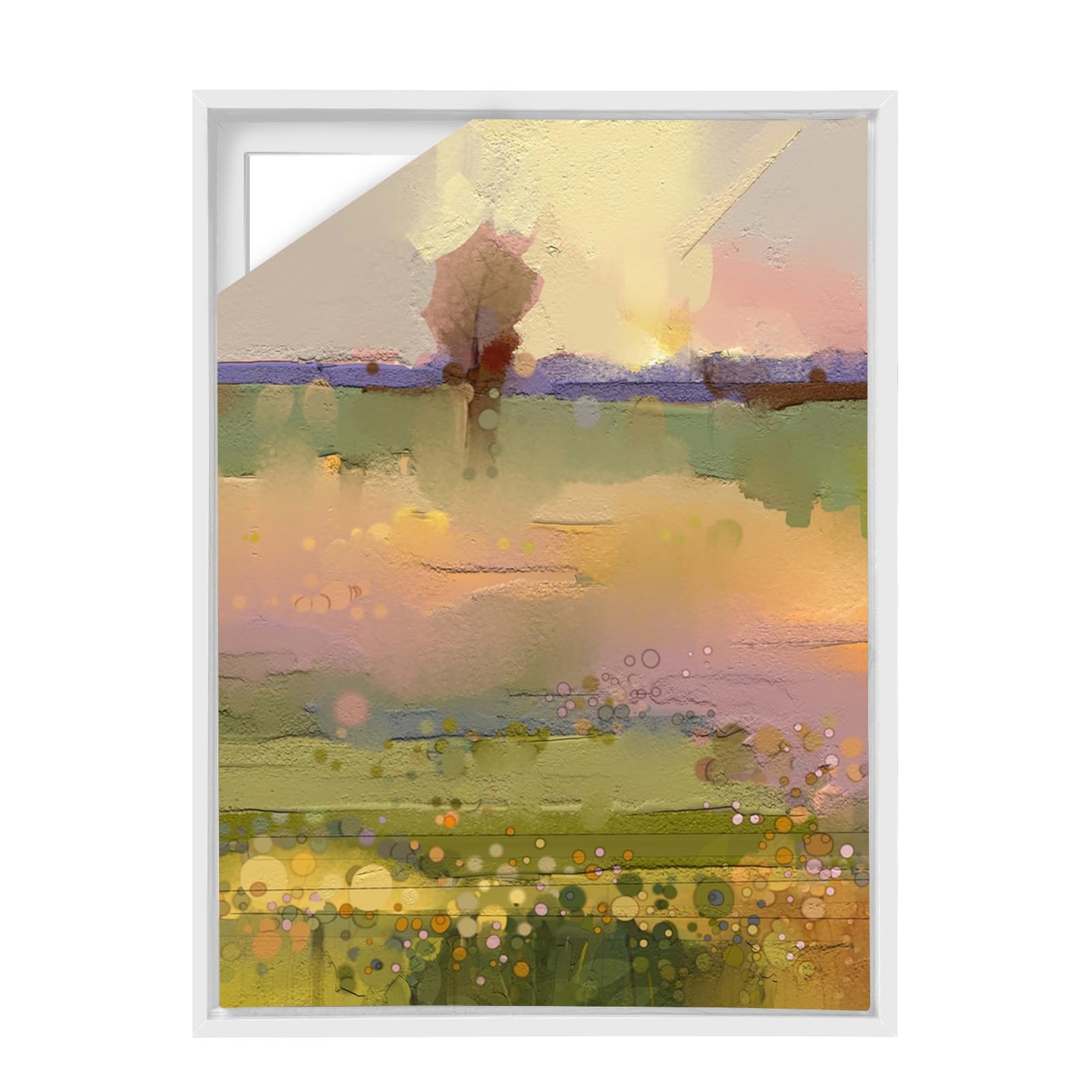 Floater Frame 40x60cm, Depth Effect MDF Picture Frame for Paints, Photo, Pre-drilled Holes DIY Canvas Frames Set for Gallery, Bedroom (White, 40x60cm) — image 1