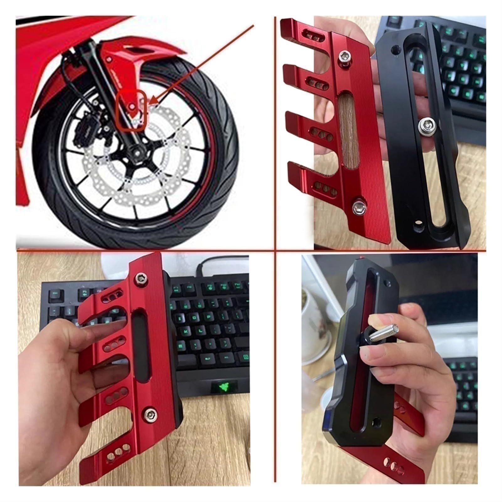 Protection Latérale Garde-boue Avant Moto CNC Aluminium - Pour Kawasaki Ninja ZX12R, Anti-chute, Anodisé, Facile à Monter - 5
