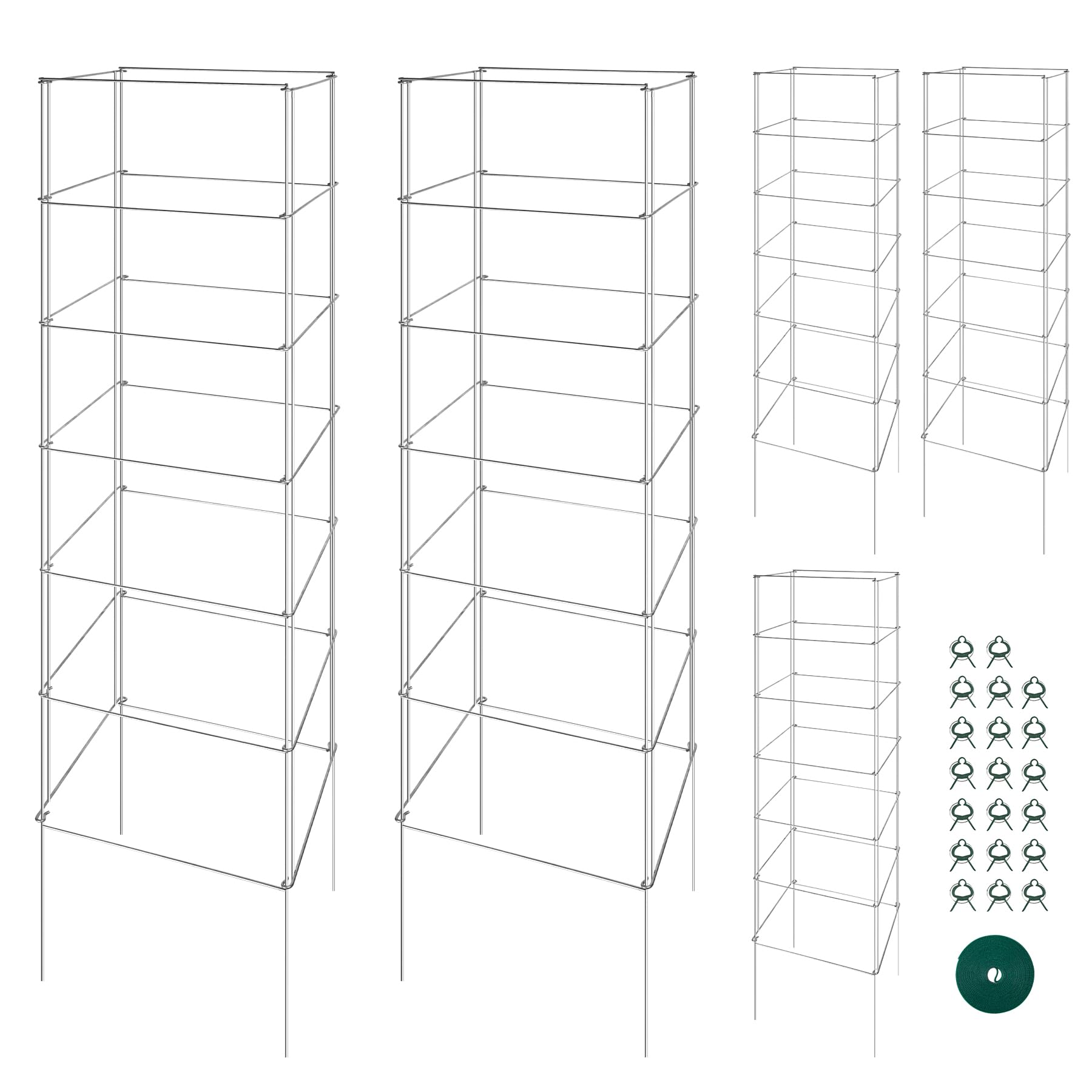 Amazon.com : Toriexon Metal Foldable Tomato Cages 5 Pack, 13
