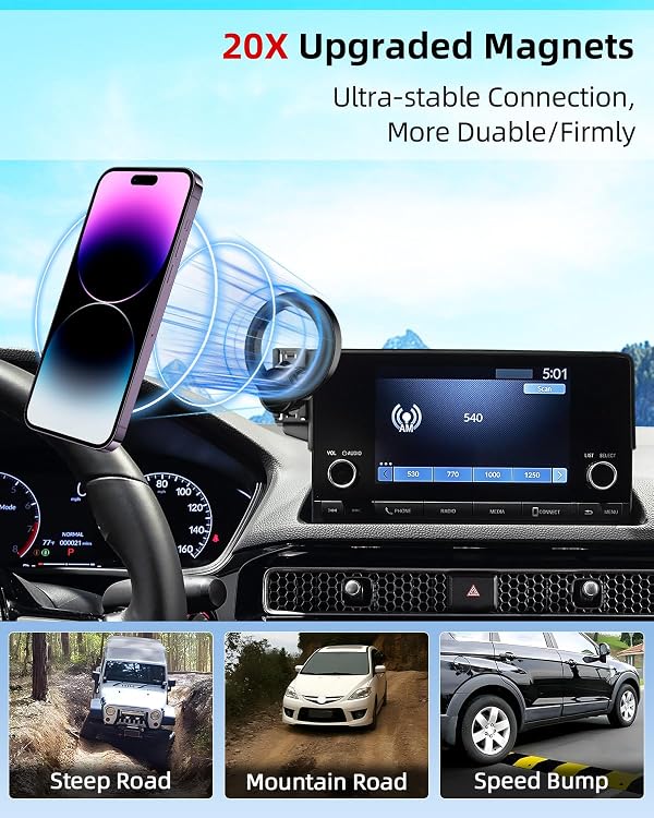 PZK Car Phone Mount for 2023-2025 2026 Honda Accord LE/EX Accessories Only for 7-Inch Screen Compatible with Magsafe Car Phone Holder with Stroage Box (Not Fit Hybrid Sport/EX-L/Touring/Sport-L/Prime) by PZK - Image 9