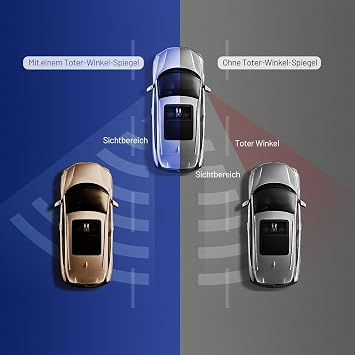 WildAuto Round Blind Spot Mirror, 2Pcs HD Glass 360°Adjustable Blind Spot Mirrors for Cars, Wing Mirror Blindspot side mirror for Cars SUV and Trucks (Black)