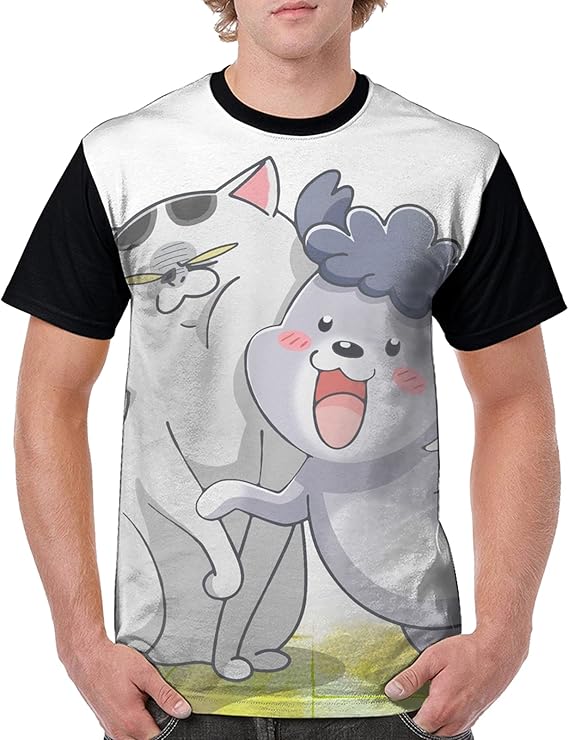 Amazon Co Jp 売れ行きがよい犬と猫どっちも飼ってると毎日たのしい2 1 メンズ 半袖 Tシャツ おしゃれ 3dプリント おもしろい カジュアル トップス ゆったり 男女兼用 個性的な 夏用服 リムフィット ティーシャツ ファッション