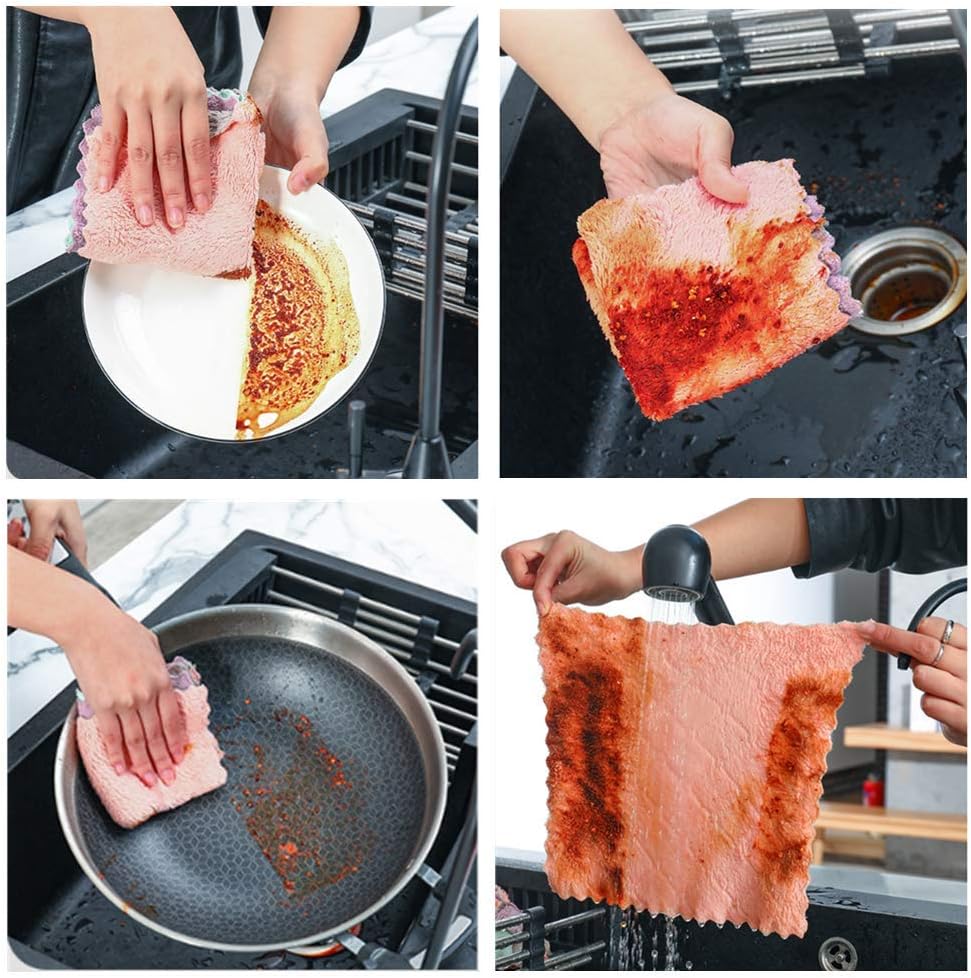 9.85"x9.85"Microfiber Cleaning Cloth Kitchen Dish Towels (10x10)