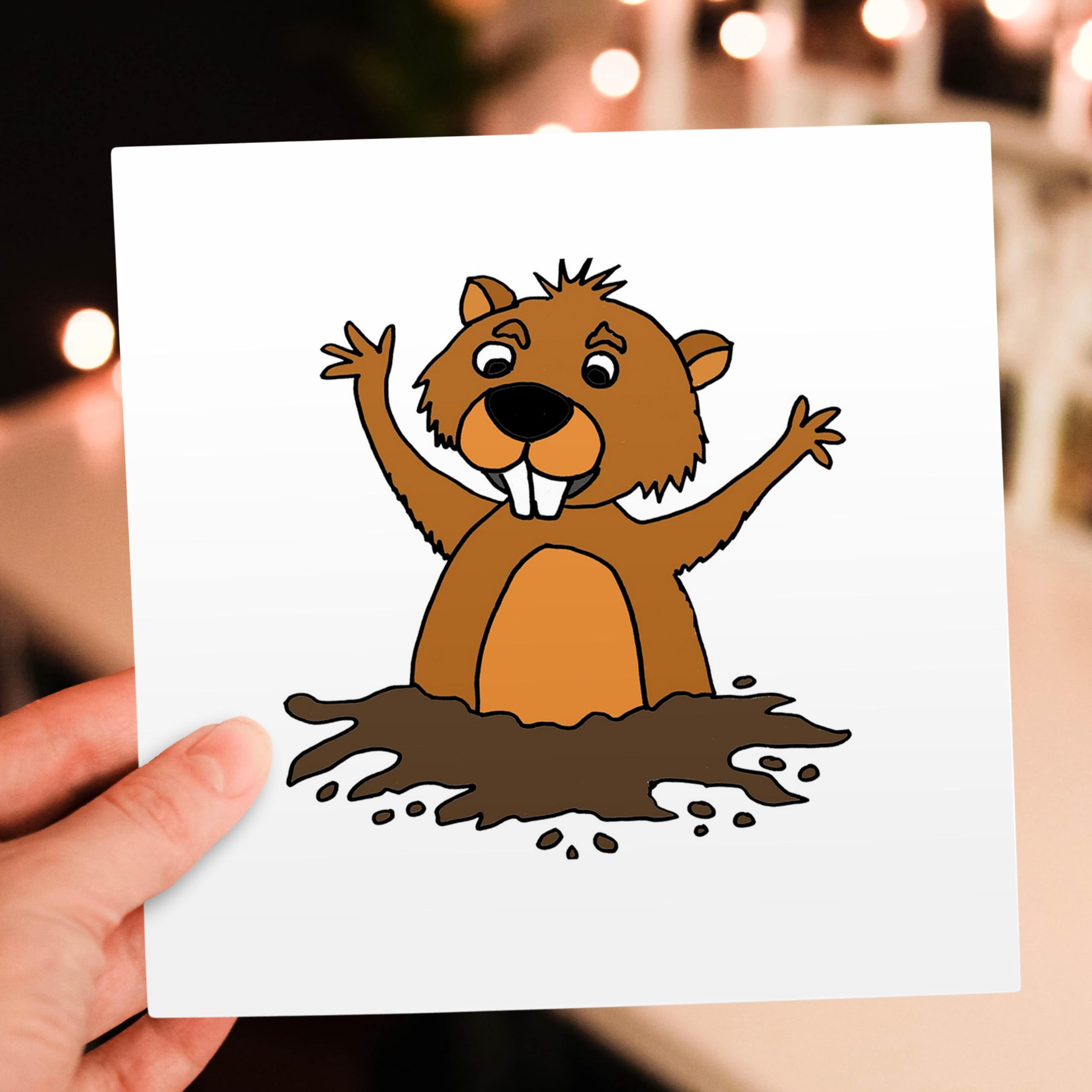 Happy Groundhog Day Greeting Card with Cute Cartoon Animal Stock Happy Groundhog Day Greeting Card with Cute Cartoon Animal Stock