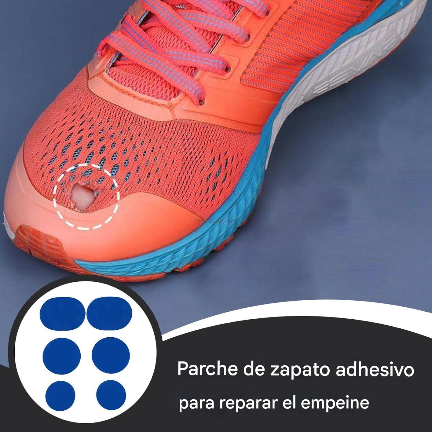 Parches Para Zapatos En Agujeros De Puntera - Reparación Agujeros Zapatillas | 6 Piezas Parches Transpirables para Zapatillas Deportivas Botas Senderismo Chaquetas Mochilas Ropa Trabajo Bebé Sombrero