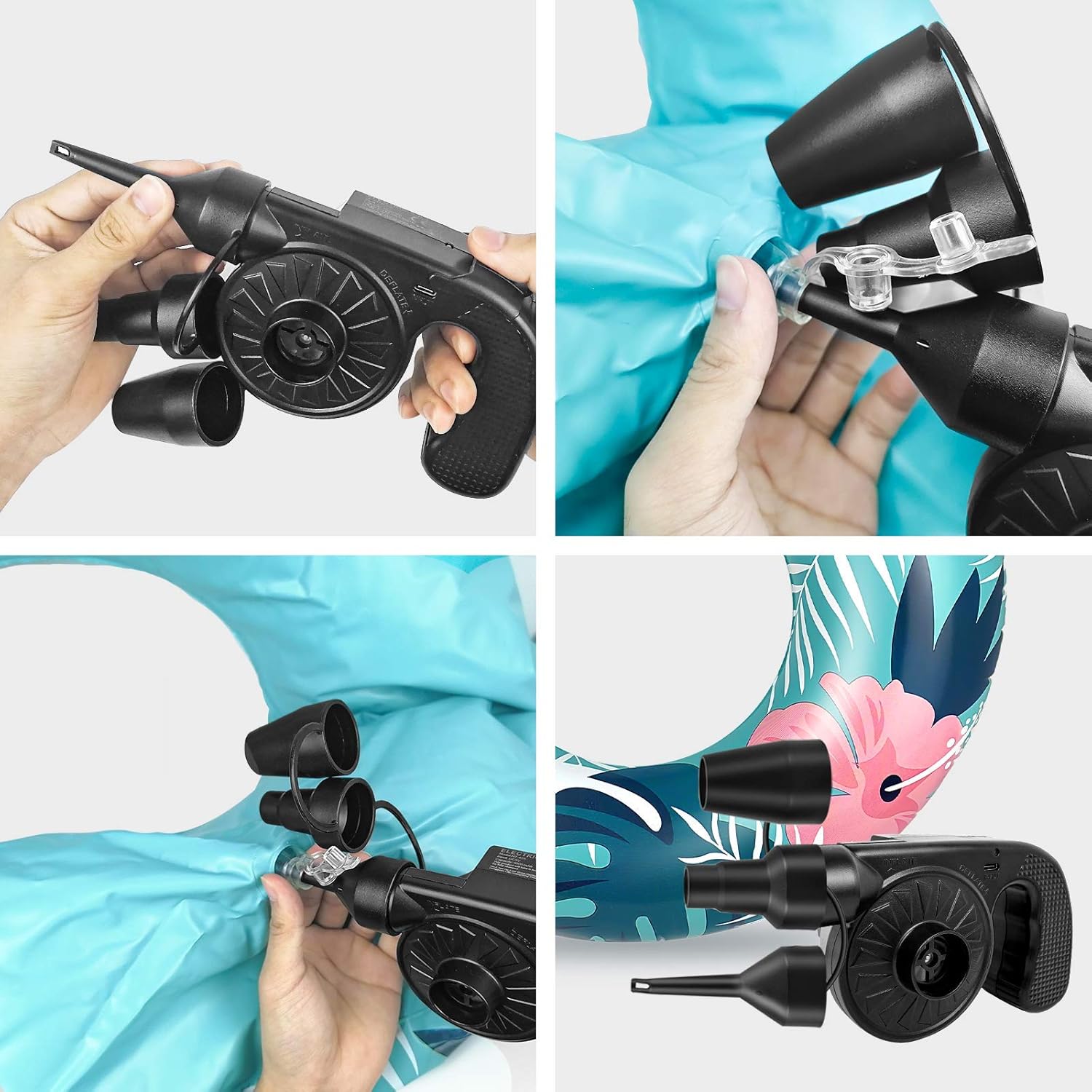 Electric Air Pump for Pool Inflatables, Portable Rechargeable Air Pump, Electric Pump Inflator Deflator with 3 Nozzles for Airbed Air Mattress Swimming Pool, 4000mAh : Home & Kitchen