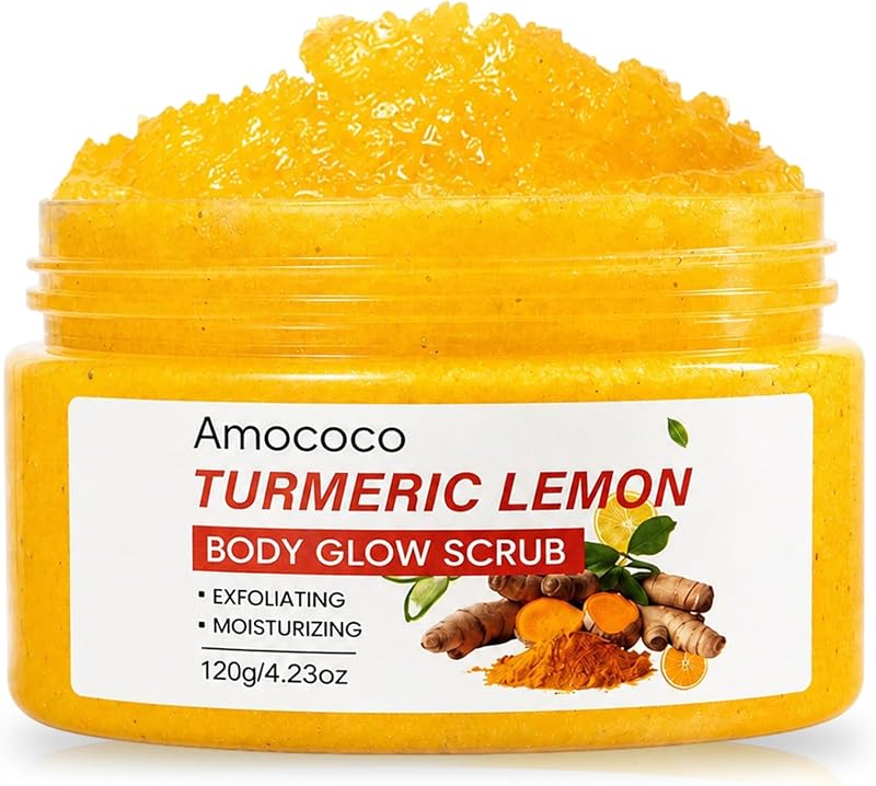 Turmeric Lemon Body Scrub, Deep Cleansing Exfoliator with Armpit Detox & Moisturization, 4.23oz