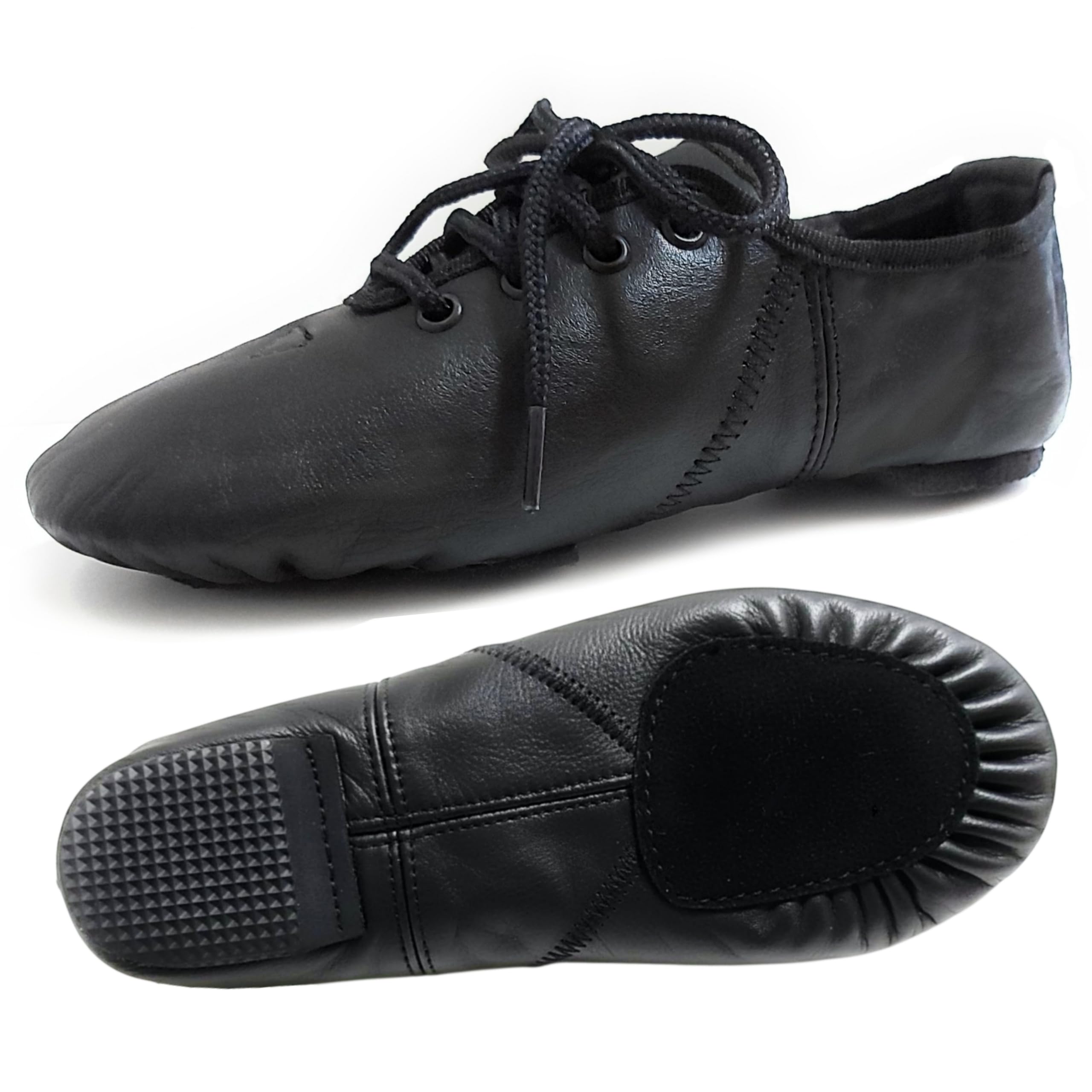Jazz Shoes - Zapatos de baile modernos de cuero negro con suela dividida