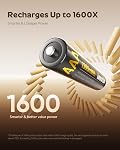Imuto AAA Chargeur rapide de batteries rechargeables au lithium paquet de 8 1.5V 1300mWh | 1600 Lithium à longue durée de vie AAA Batteries avec boîtier de charge de type C pour appareils domestiques