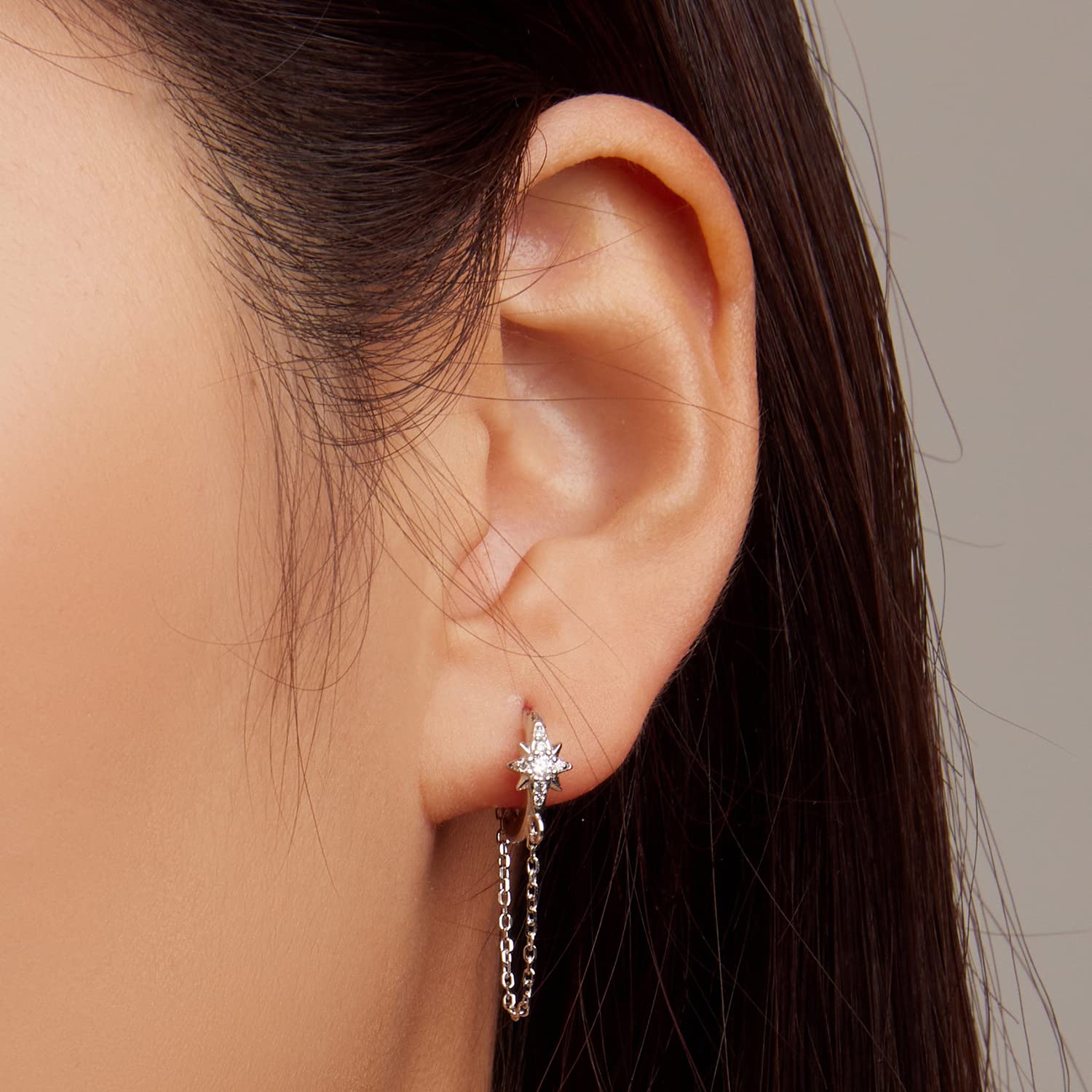 Quastenkette Tropfen baumeln kleine Creolen für Frauen Mädchen Männer Helix Knorpel Tragus Piercing Manschette