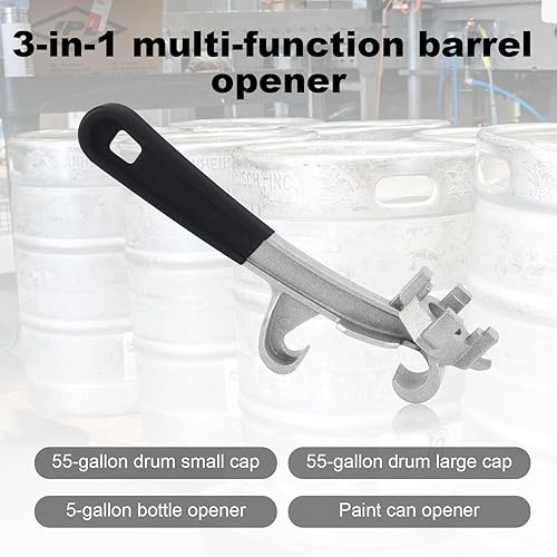 Miniatura 4 de Llave Bung, llave de bola 3 en 1 de acero al carbono con cubierta antideslizante, abridor de tapa de cubo, llave de barril multifuncional,