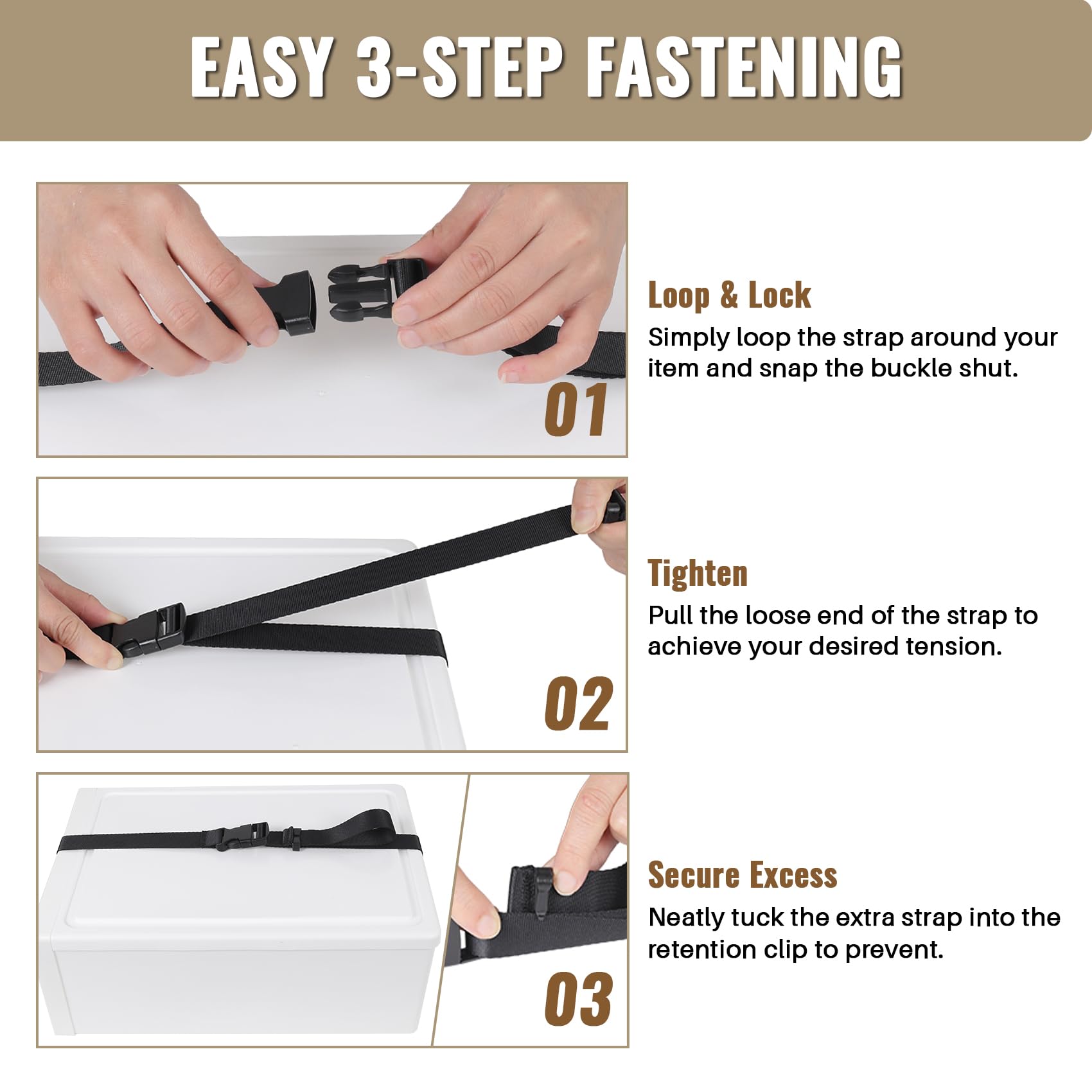 0.75”x48” Utility Straps with Buckle Quick Release Buckle St -6
