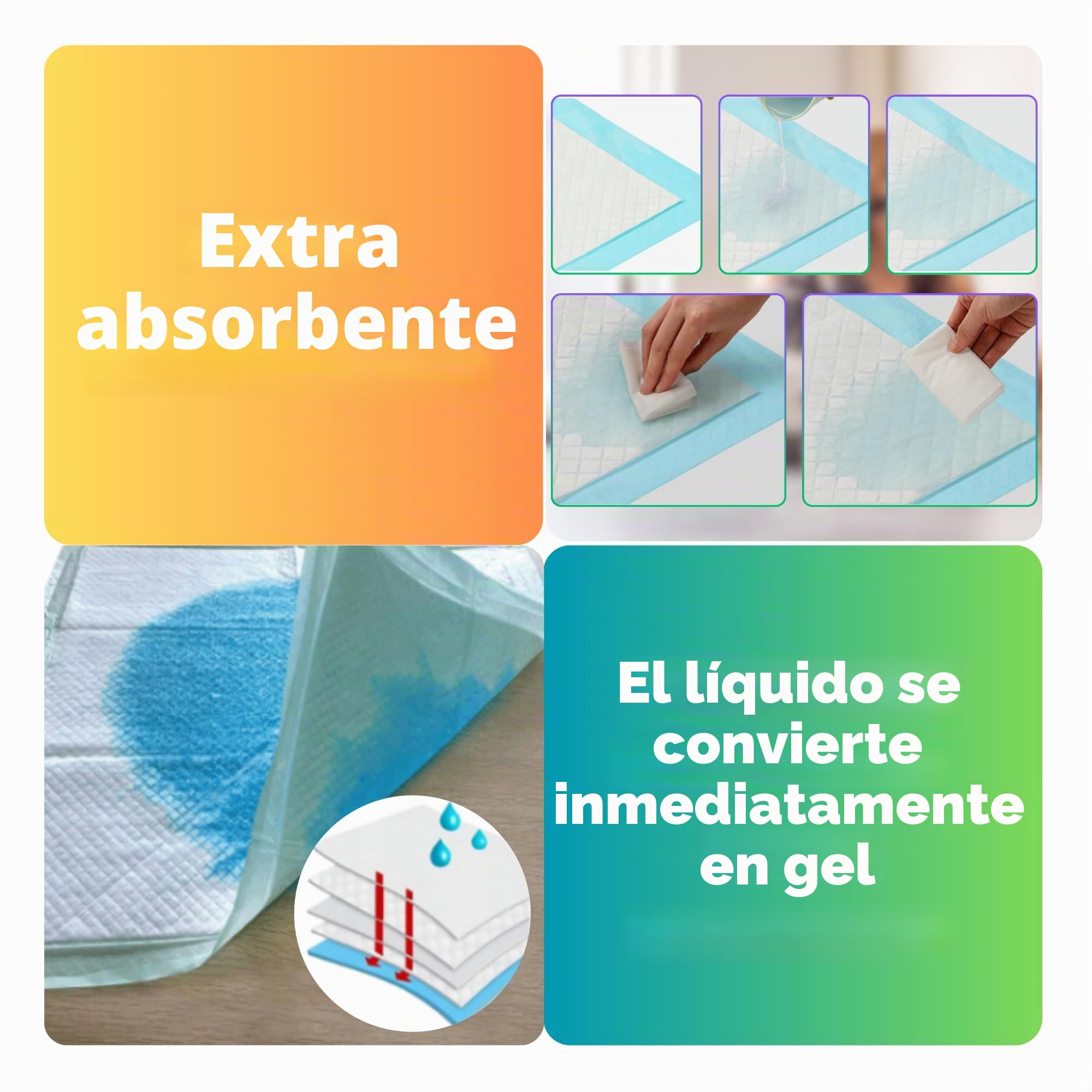 60x90 cm 500 Piezas Empapadores Higiénicos para Perros Cachorros 6 Capas Superabsorbentes Impermeables Secado Rápido Entrenamiento e Incontinencia