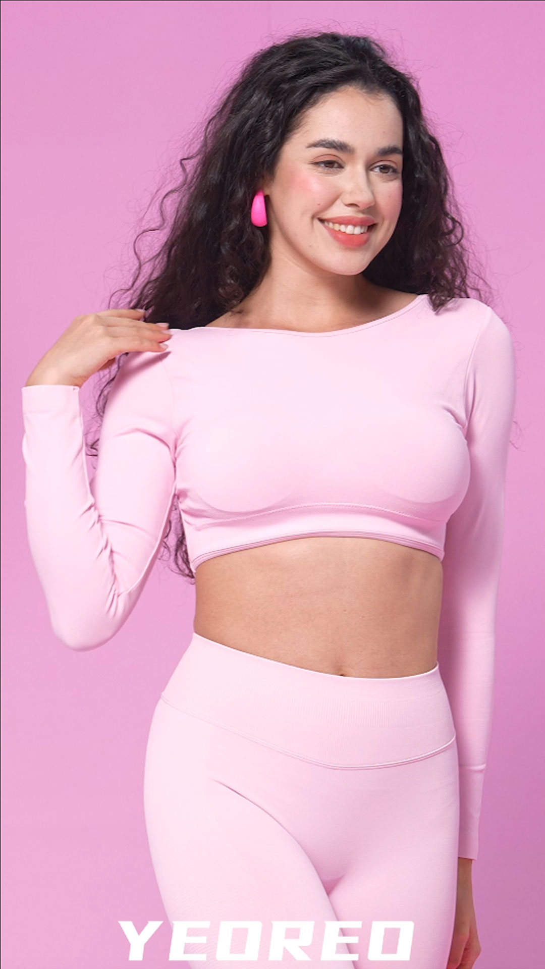 【yo BIOTOP】Long sleeve top YEOREO CoreFlex Womens Long Sleeve Sexy Backless Crop Top Black S