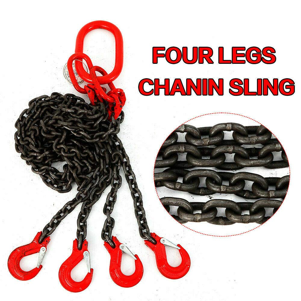 5T 4-Strang Krangehänge Kettengehänge Anschlagkette T8 Level Krankette (1,5 m)