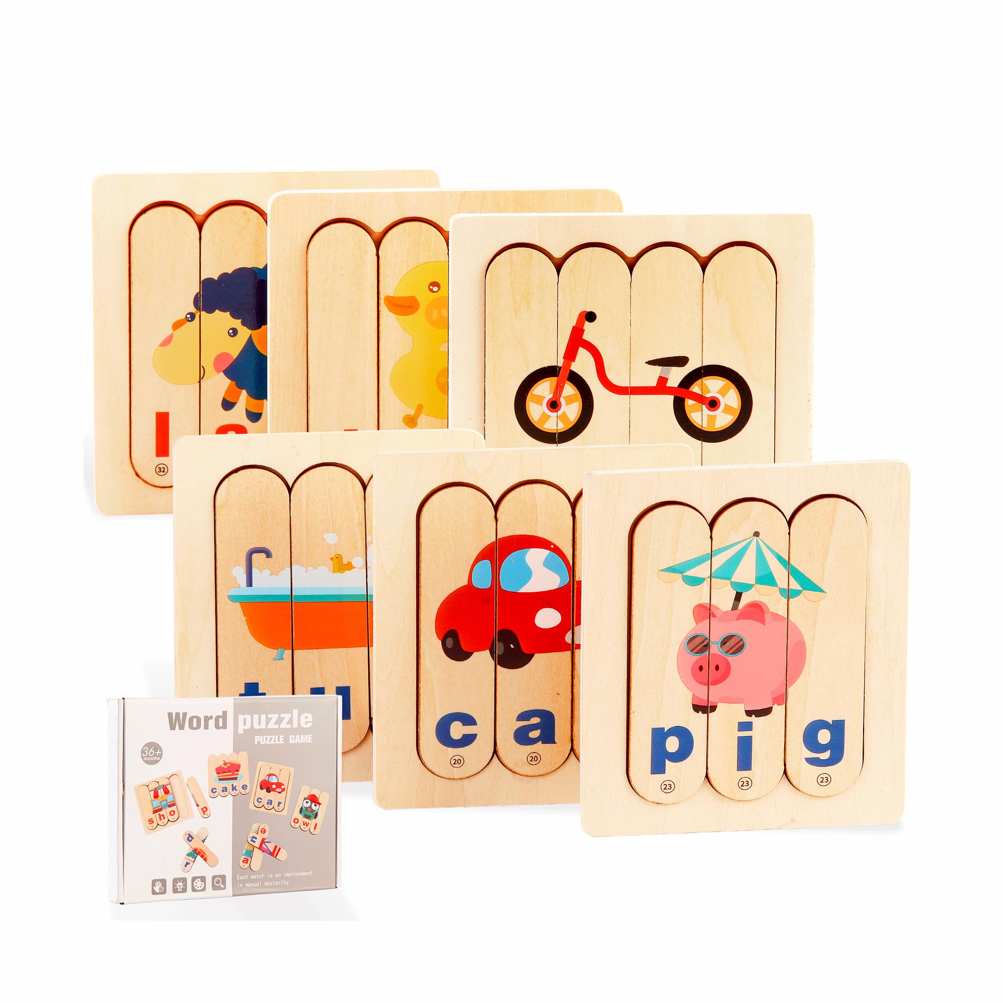 Amazon.com: Dzkkzi Wooden Alphabet Puzzle, ABC Puzzles for Kids Ages 3 ...