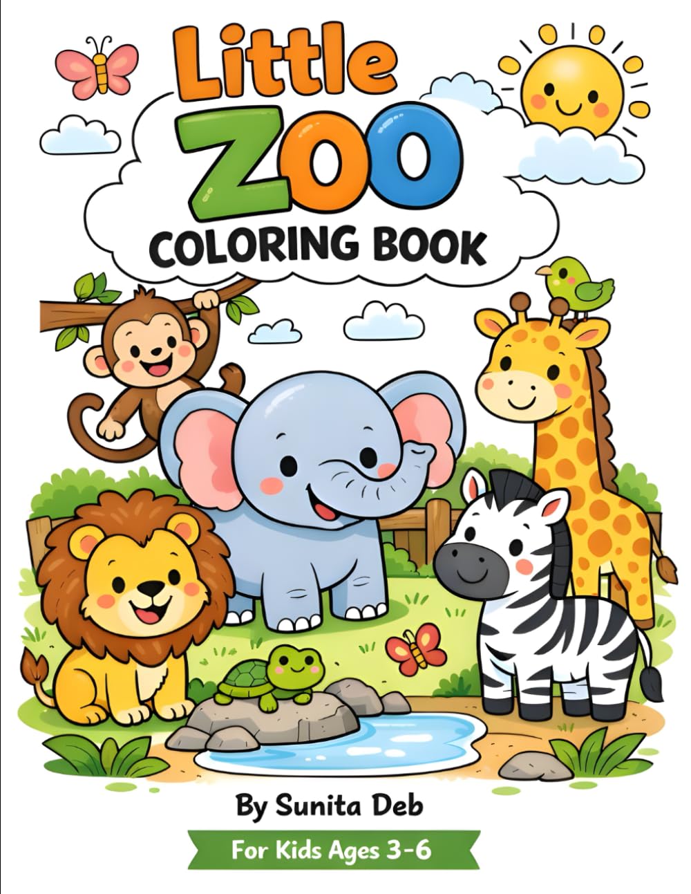 Little Zoo Coloring Book: Fun and Easy Animal Coloring Pages for Preschool, Kindergarten & Toddlers – Big, Bold Designs for Little Hands