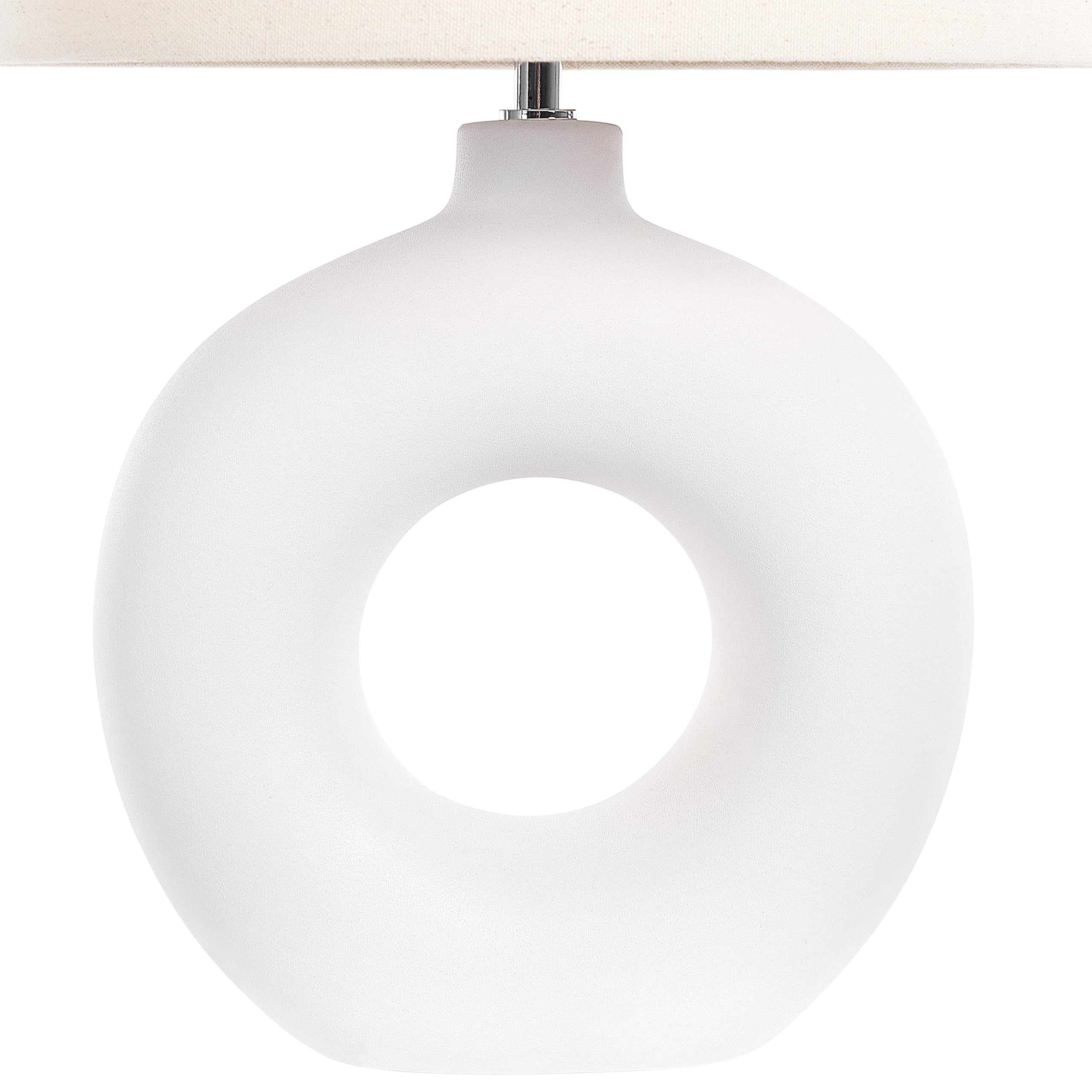 Beliani Lámpara de mesa de cerámica blanco beige claro 58 cm pantalla tela art déco Venta
