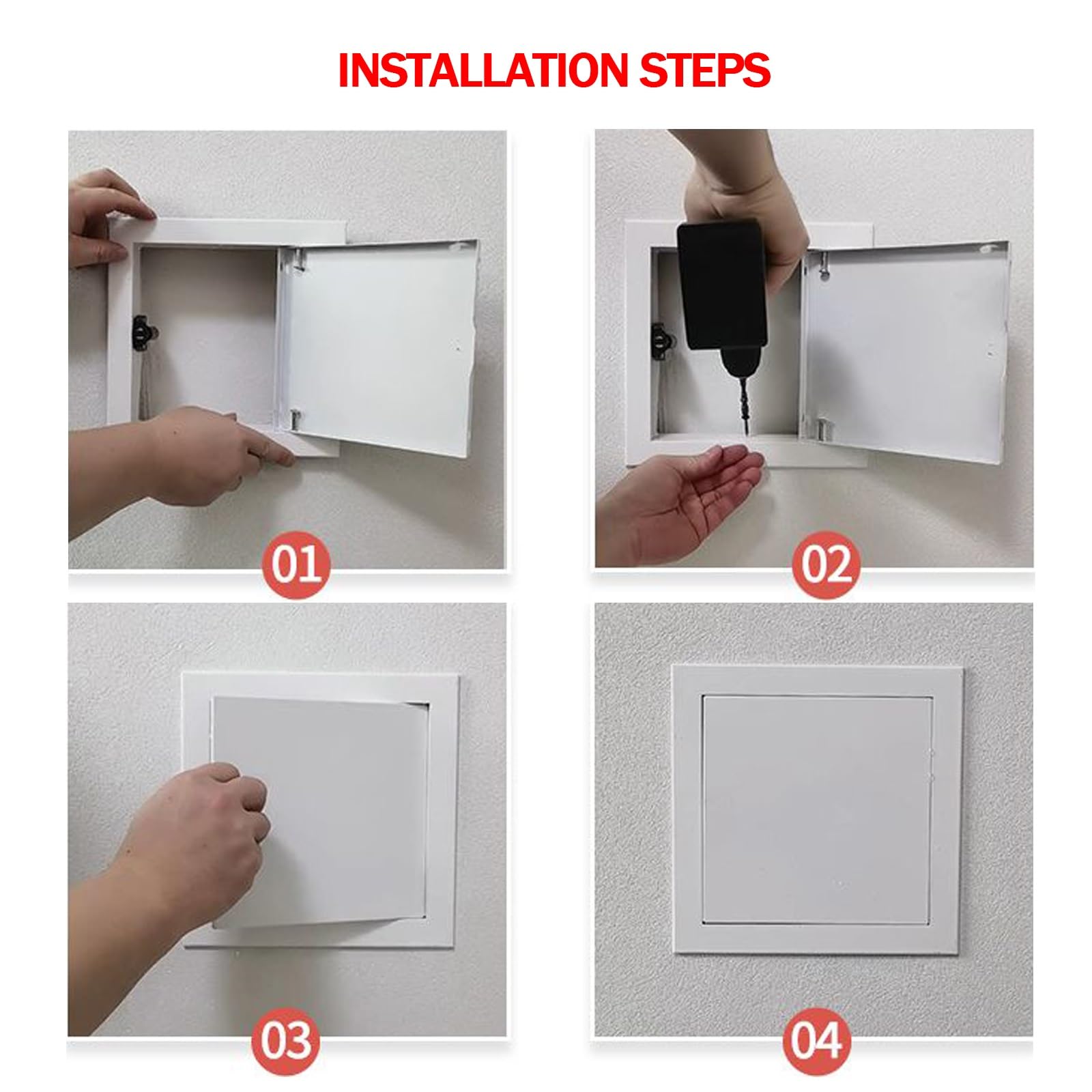 35x55cm,45x50cm,55x55cm,60x60cm,Coperchio Di Ispezione In Metallo Bianco, Sportello Di Ispezione For La Manutenzione Dei Tubi, Installazione Fai-da-te(White,45x55cm)