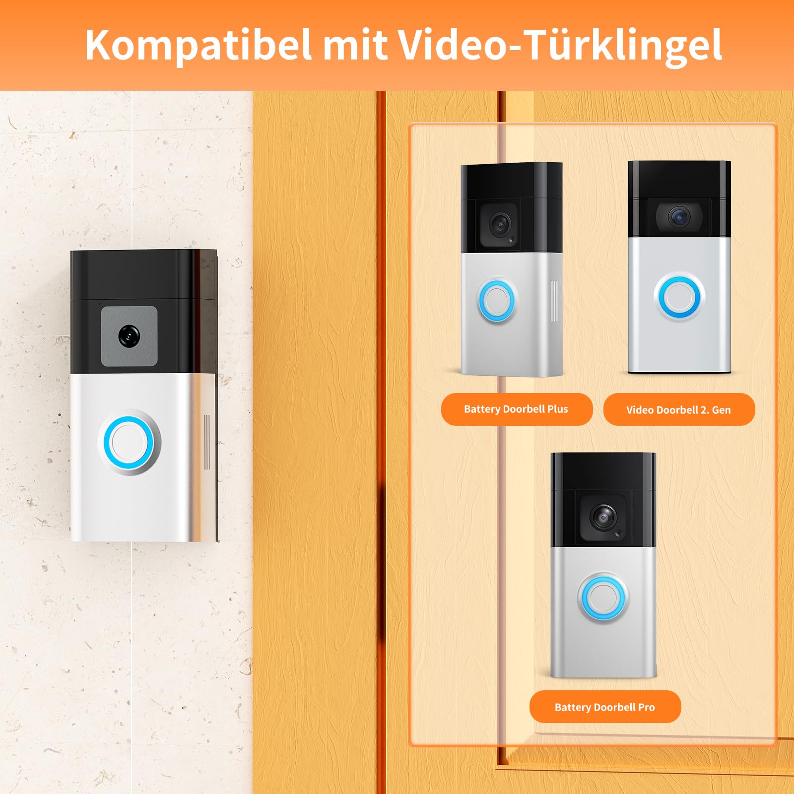 Doorbell Halterung Ohne Bohren Kompatibel mit Eufy Videotürklingel E340 Doorbell Halterung Ohne Bohren Kompatibel mit Eufy Videotürklingel E340