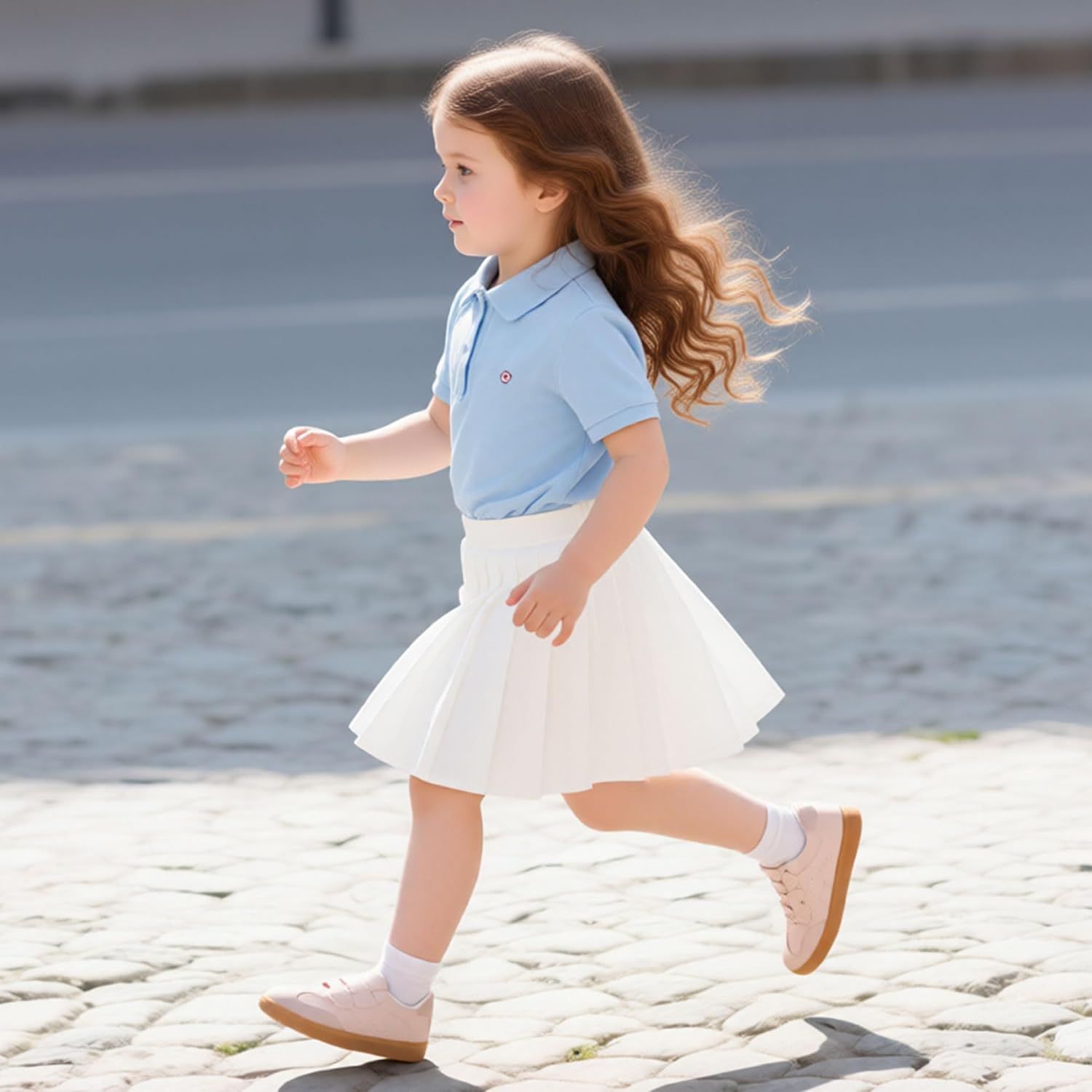QIY Sneakers for Girls and Boys, Non Slip Breathable Toddler and Kids Dual Hook and Loops Walking Tennis Shoes