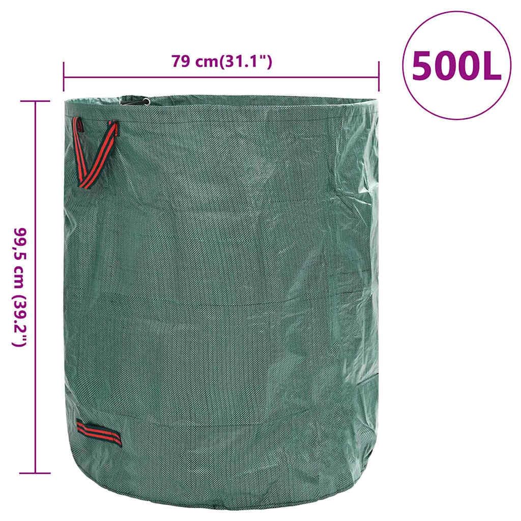 Bolsas de basura de jardín (4 unidades, 79 x 79 x 99,5 cm, polipropileno, plegables, resistentes a desgarros, con asas, para jardín, cubo de basura, cubo de compost y uso en exteriores)