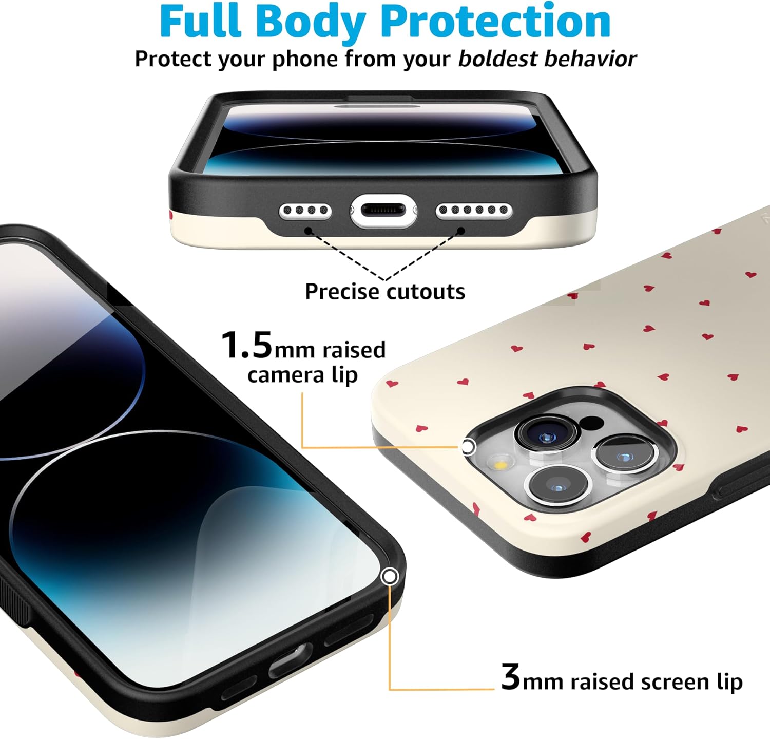Casely iPhone 15 Pro Max Case | Be Mine | Tiny Hearts | Bold Protective Design | Compatible with MagSafe - Image 2