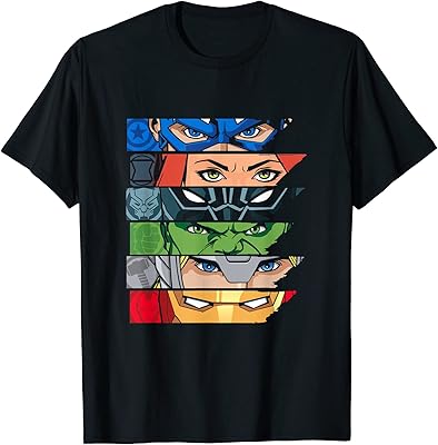 Marvel Avengers Super Hero Eyes Black T-Shirt T-Shirt