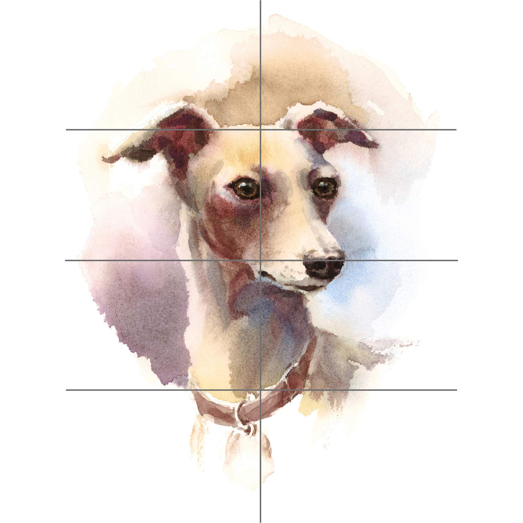 Artery8 Dog Italian Greyhound Watercolour XL Giant Panel Poster (8 Sections)