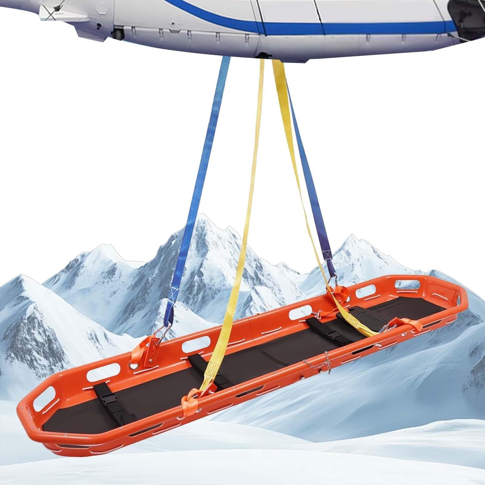 SGKOMN Portable Folding Emergency Stretcher with Lifting Sling and Belt, Portable Transport Stretcher, for Athletic Therapists, Sea Rescue, and Clubs