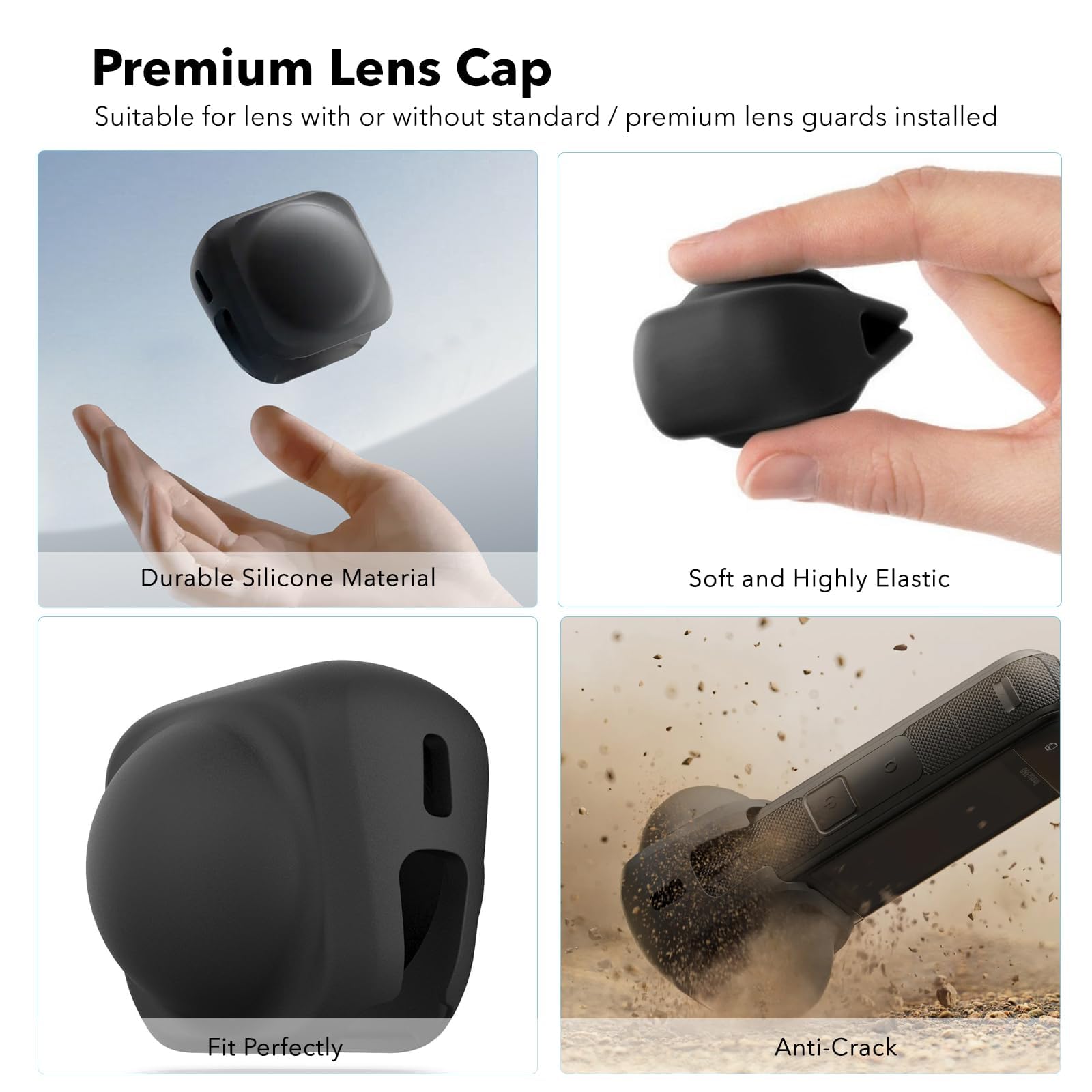 SYMIK Accessori essenziali per Insta360 X5, caricabatterie rapido, custodia da trasporto, confezione da 2 pellicole protettive, custodia in silicone e copriobiettivo