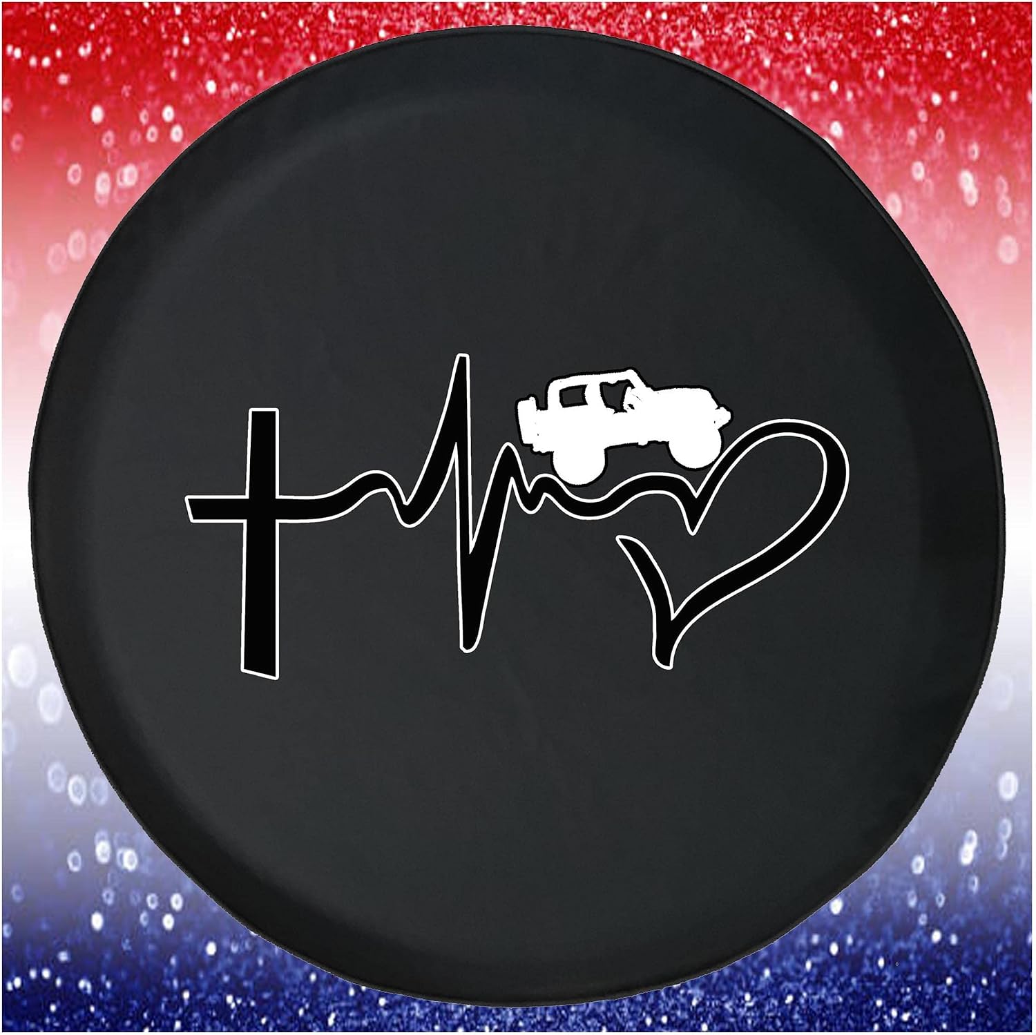 Cross Heart Offroad Black 35 Inch Black Tire Cover