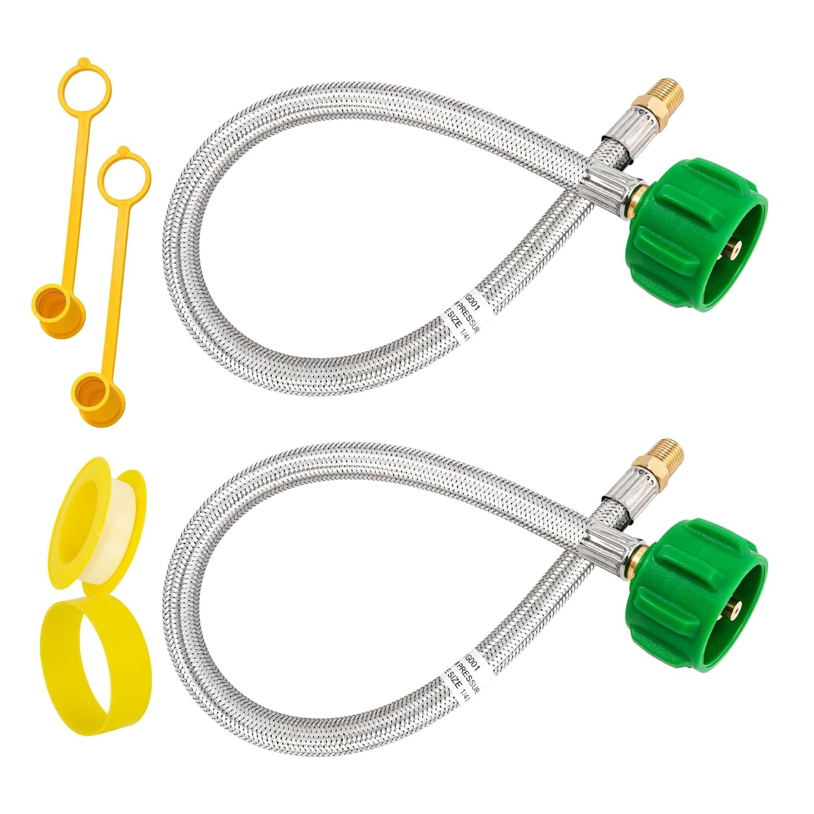Msioytog Multicolor 2Pack Flexible Hose Outdoor Appliances Quickly Connects Plug Grill Stove Hoses