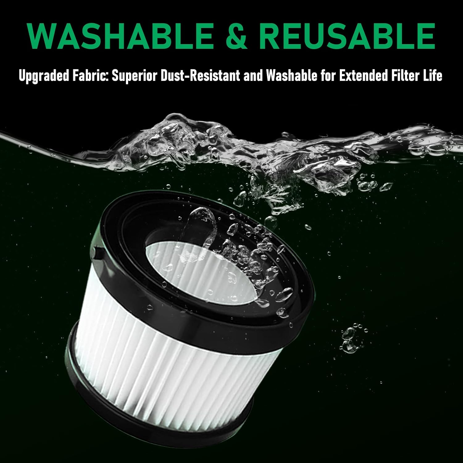 4 Pack Replacement DCV501HB & DCV5011H HEPA Filters Compatible with DEWALT DCV501HB 20V Cordless Handheld Vacuum with 8 Foam Sleeve Filters & 1 Cleaning Brush - Image 6