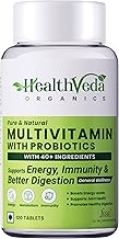HEALTH VEDA ORGANICS PRIVATE LIMITED Multivitamin with Probiotics - 45 Ingredients Supplement for Men and Women | Immunity & Gut Health - 120 Veg Tablets for Men & Women