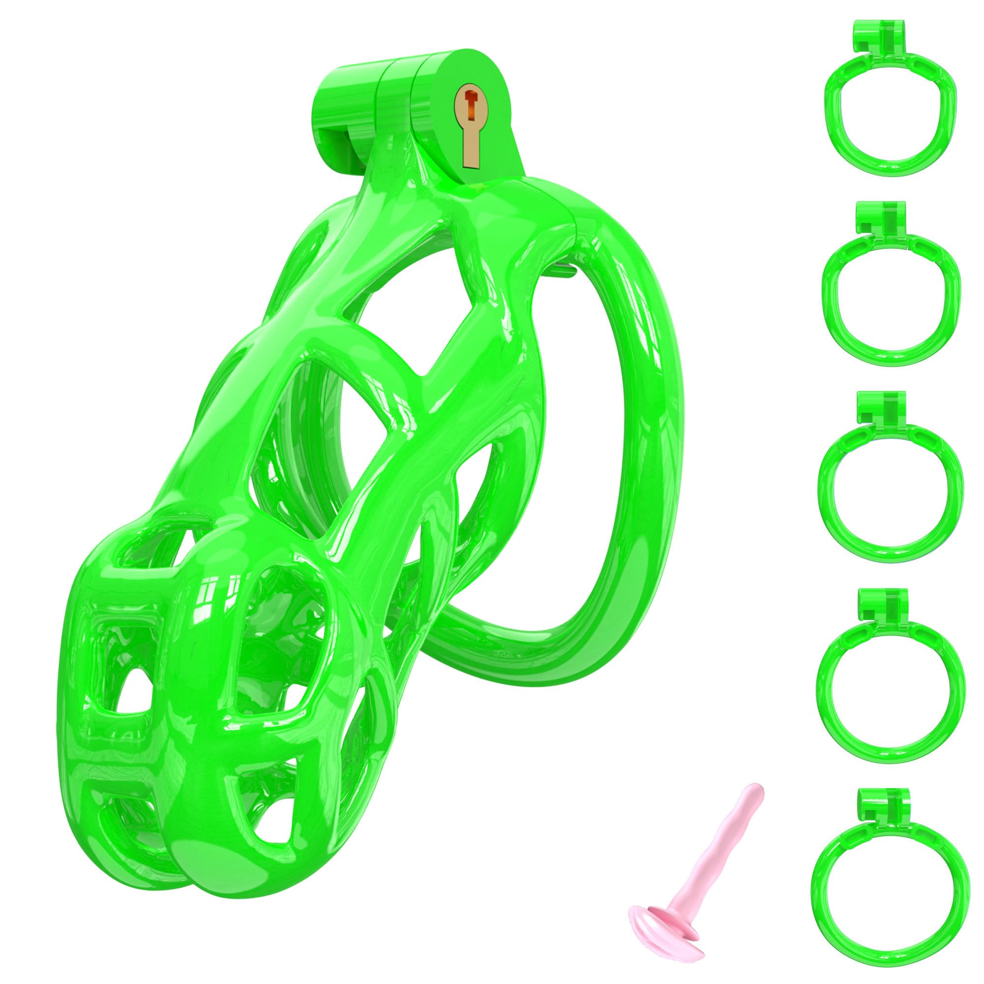 Cobra 3D Printed Chastity Devices Large Penis Cage Sissy Men L Green