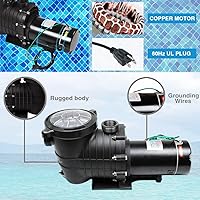 Vista 4 de 2.0HP 110GPM Bomba de piscina 110V Jardín en tierra y sobre el suelo bomba de agua para piscina con filtro