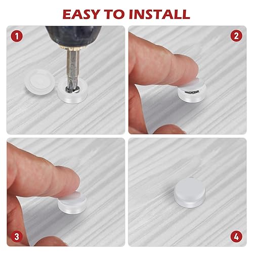 Miniatura 4 de 100 tapas de rosca, tapas de rosca de plástico con bisagras, tapas plegables para tornillos de obturador, tapas de arandela a presión, tapas