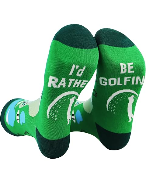 Qlvexkah Stitched Cute Fun Novelty Funny Socks for Dad Him Husband, Golf Gifts for Men and Women