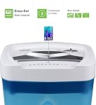 Aurora AU1232XA Anti-Jam 12-Sheet Crosscut Paper/Credit Card Shredder with 5.2-Gallon Wastebasket (White/Semi Translucent Blue)