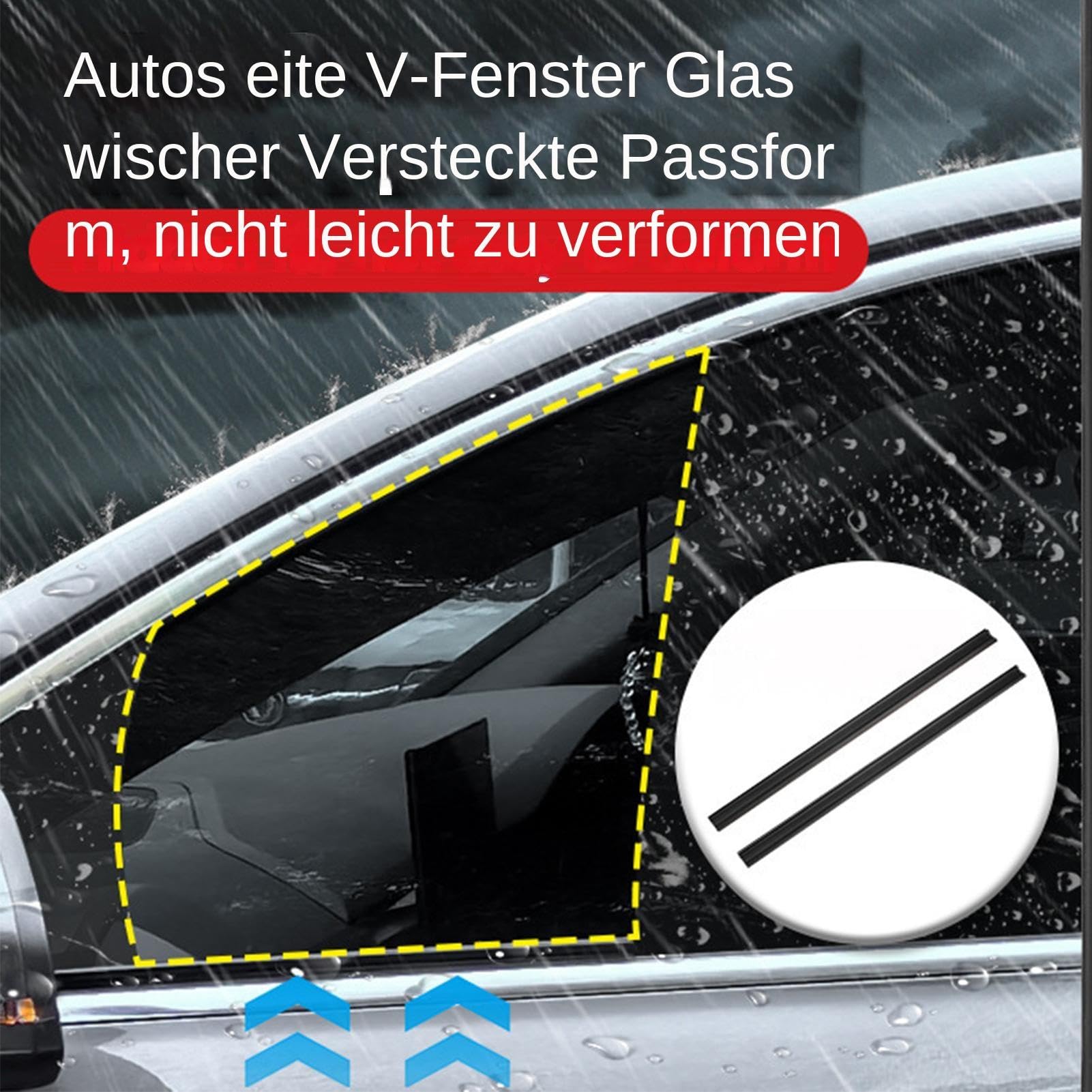 Limpiaparabrisas laterales para coche, limpiacristales laterales para coche, rasqueta de goma resistente a la intemperie para ventanas laterales, limpiador de ventanas multifuncional, fácil de