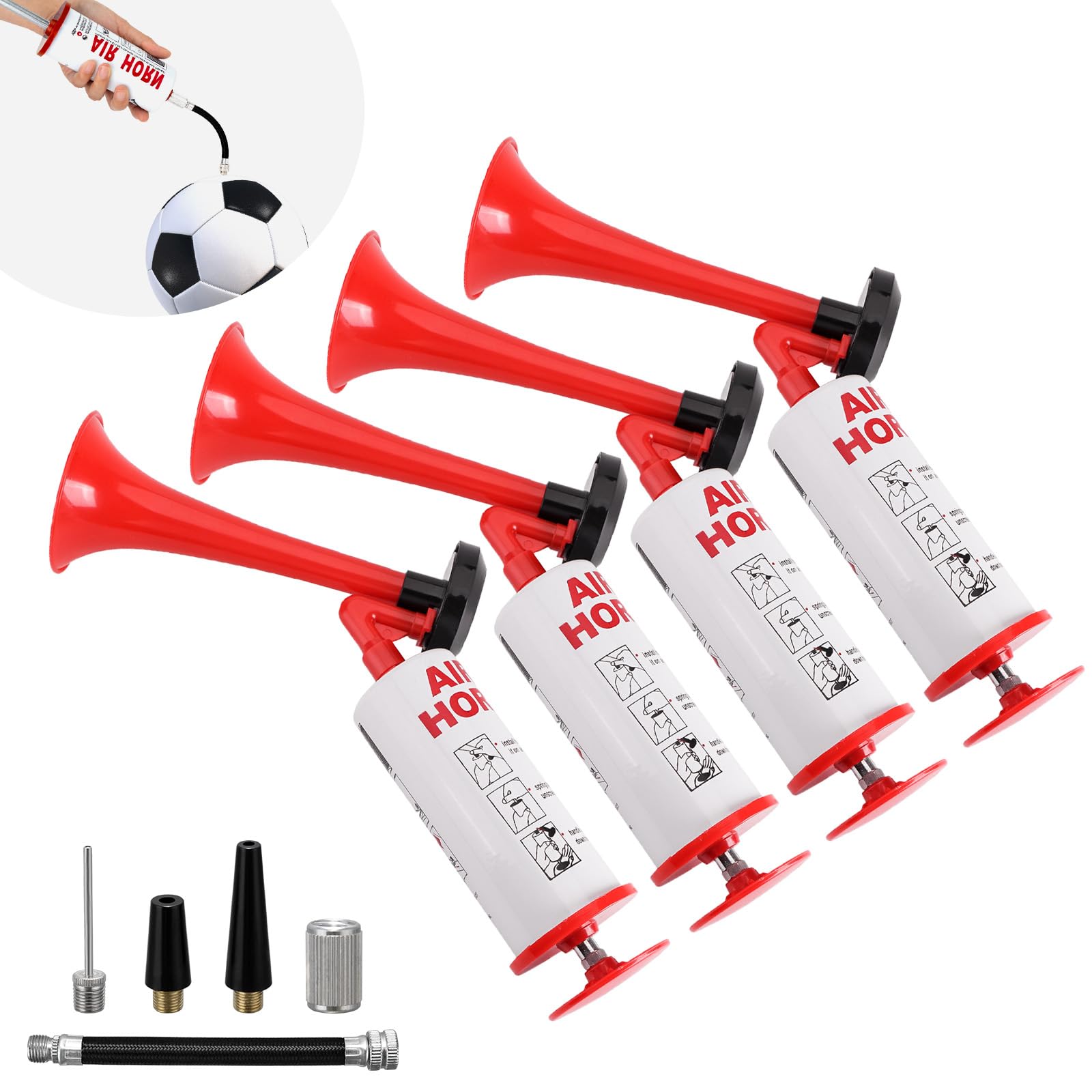 Handheld Air Horn, Aluminum Portable Air Pump, Loud Noise Maker Safety Horn