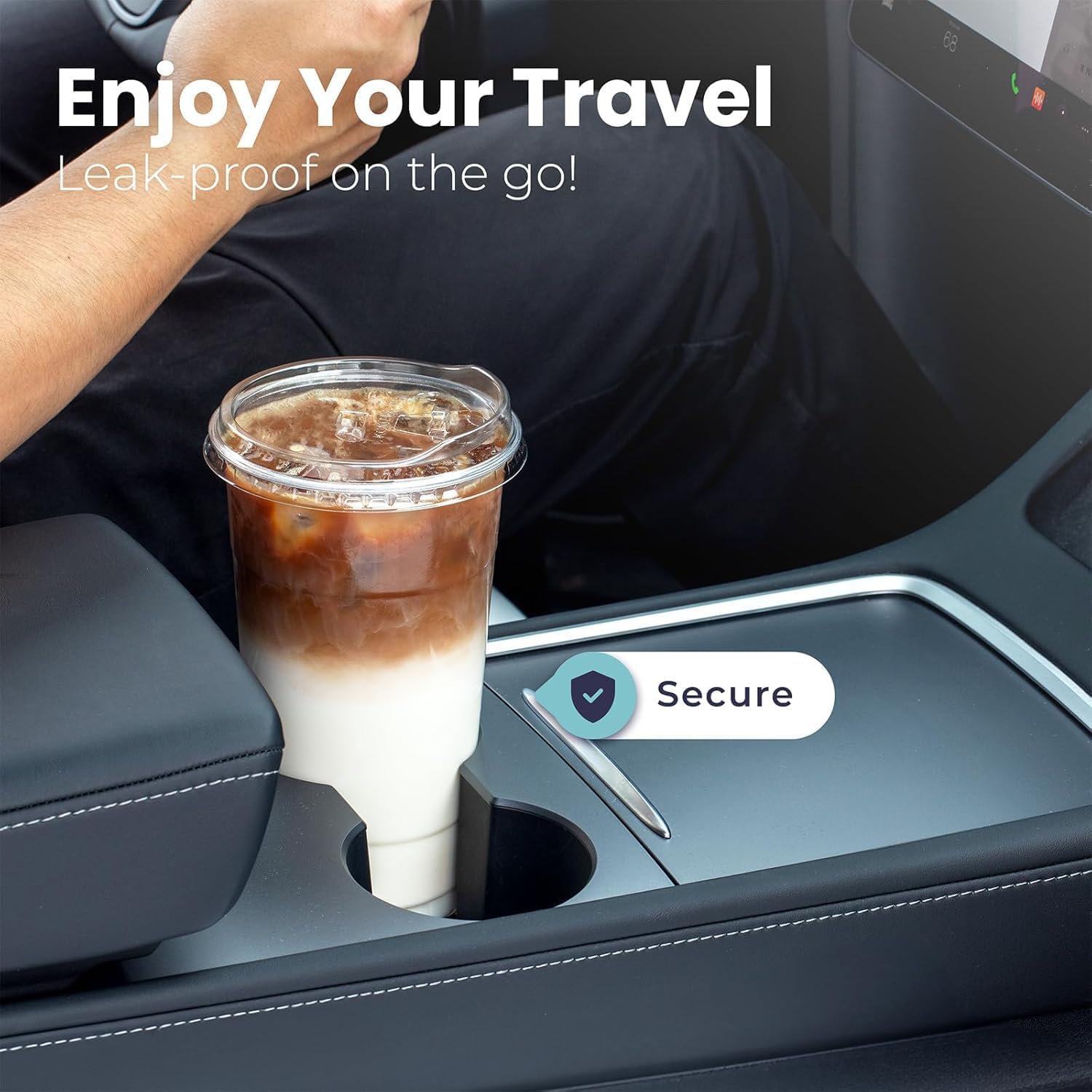 Fit Meal Prep 50 Pack 32 oz Clear Plastic Cups with Strawless Sip Lids, Disposable Plastic Coffee Cups with Lids, To Go Cups for Iced Coffee, Smoothies, Soda, Party Drinks, Bubble Tea, Cold Beverage - Image 7