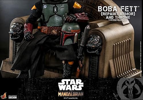 Miniatura 3 de Hot Toys Star Wars Mandalorian TMS056 Boba Fett Repaint Armor & Throne Figura 1/6