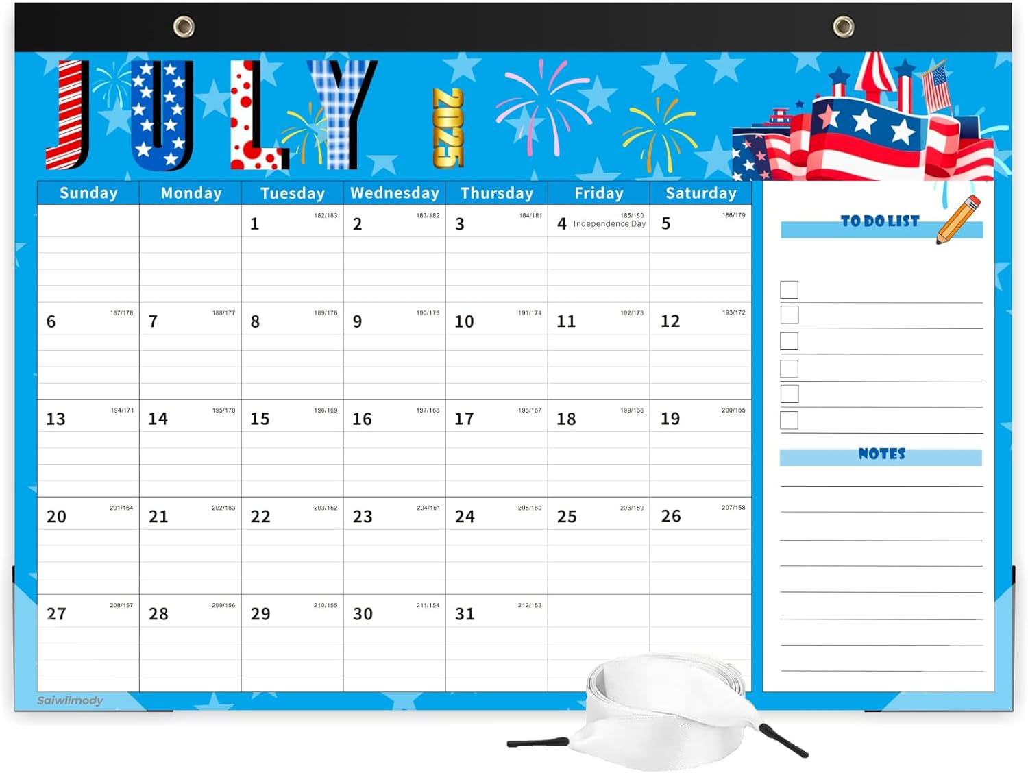 Desk Calendar 2025-2026 with Clear Waterproof Cover 17 x 12 inch 18 Months JUL. 2025-DEC. 2026 School Year Calendar for Monthly Planner Schedule Organization, Blue